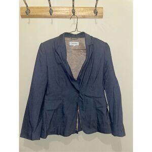Vintage Calvin Klein wool blue denim women’s blazer size 8